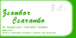 zsombor csaranko business card