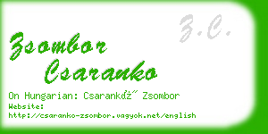 zsombor csaranko business card